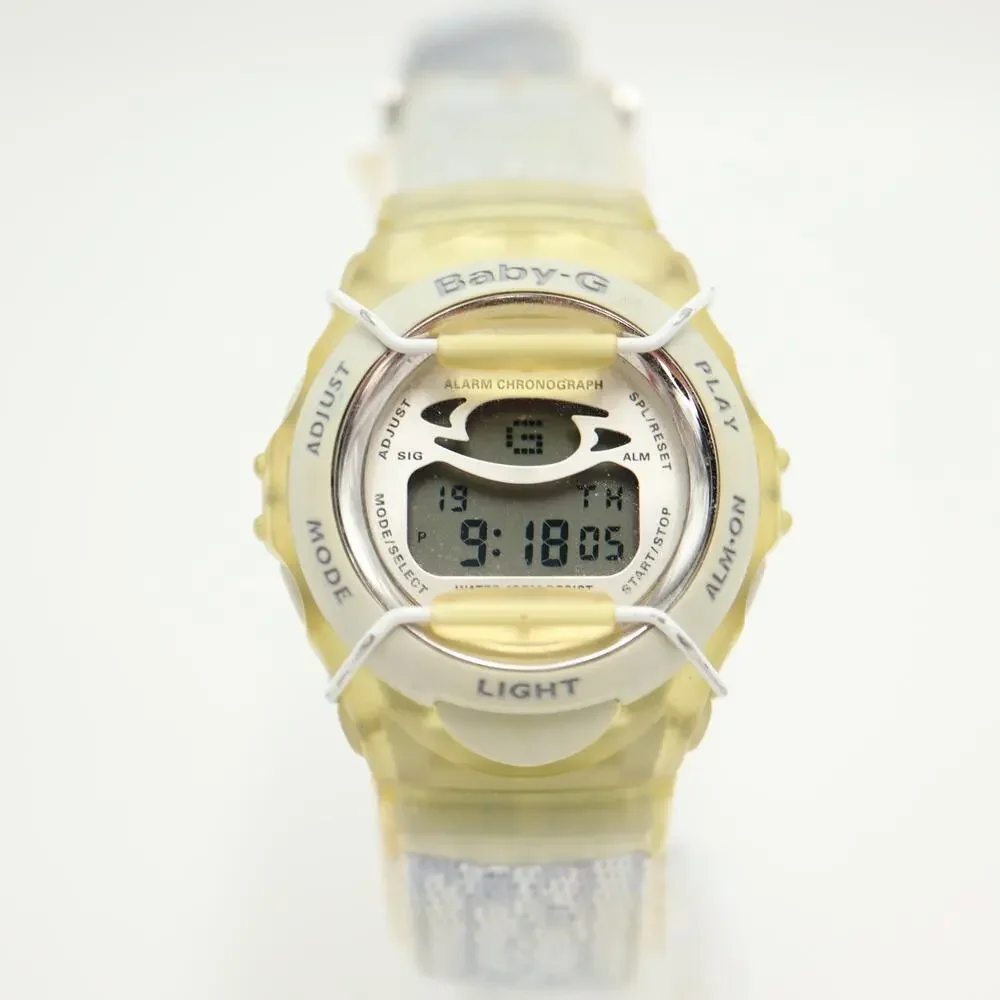 Vintage Casio Baby G Shock Blue White Watch Animated Dancer BG-393 w New Battery